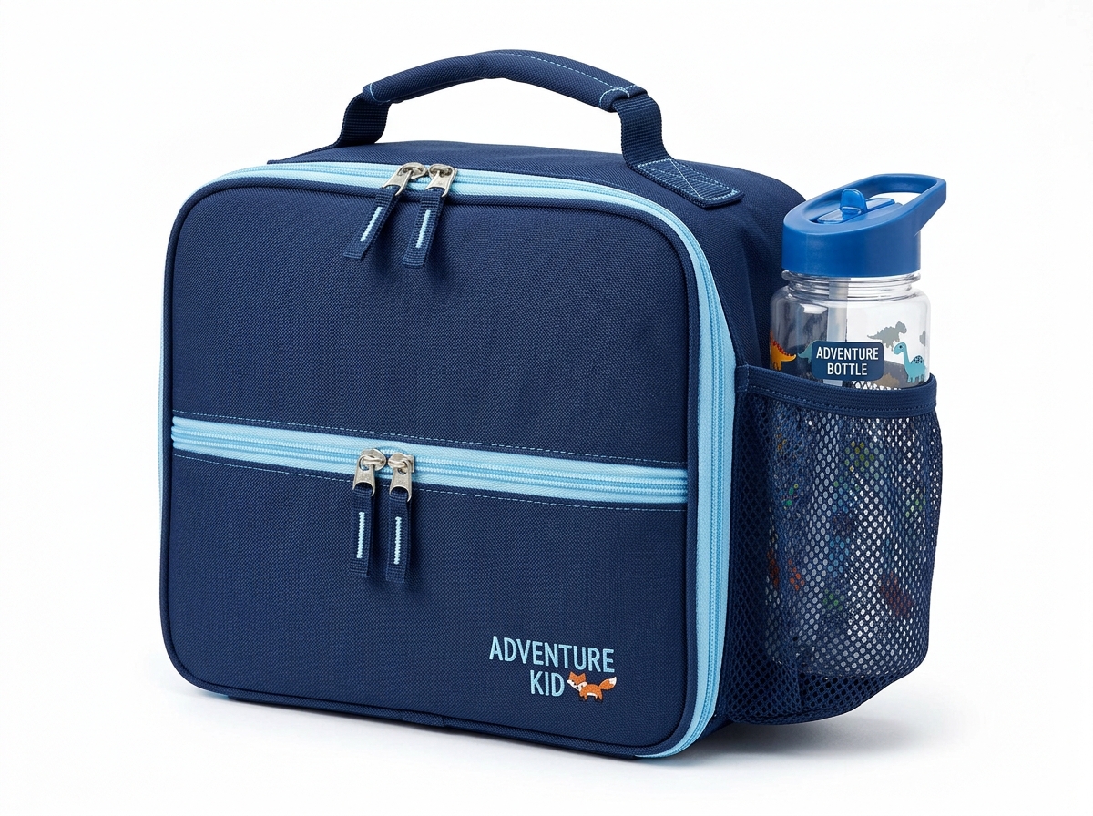 eazylunch Expandable Insulated Lunch Box with Bottle Holder