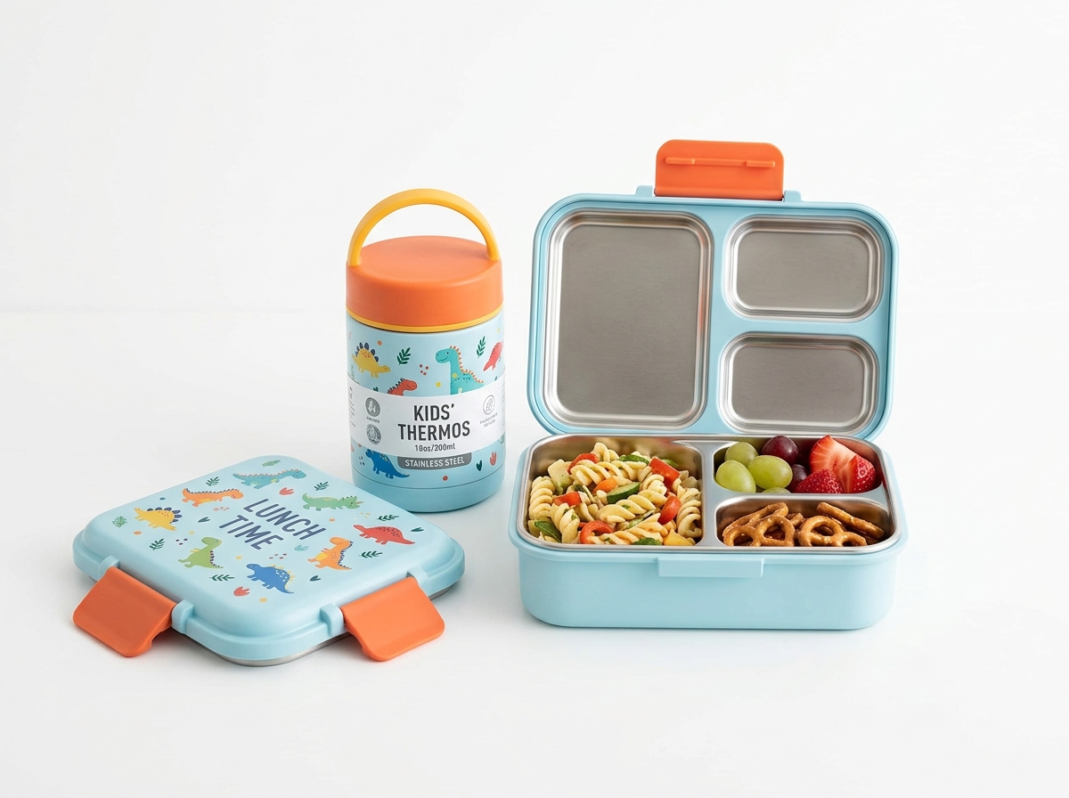 eazylunch Insulated Vacuum Jar & Bento Snack Combo