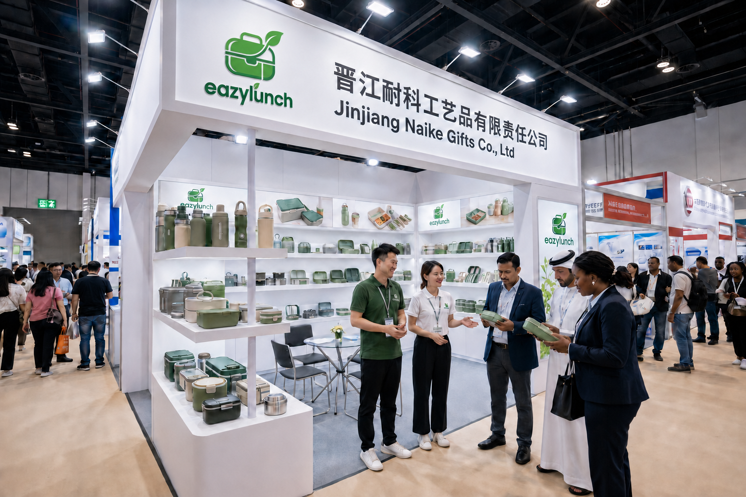 Naike Gifts showroom with certification badges displayed