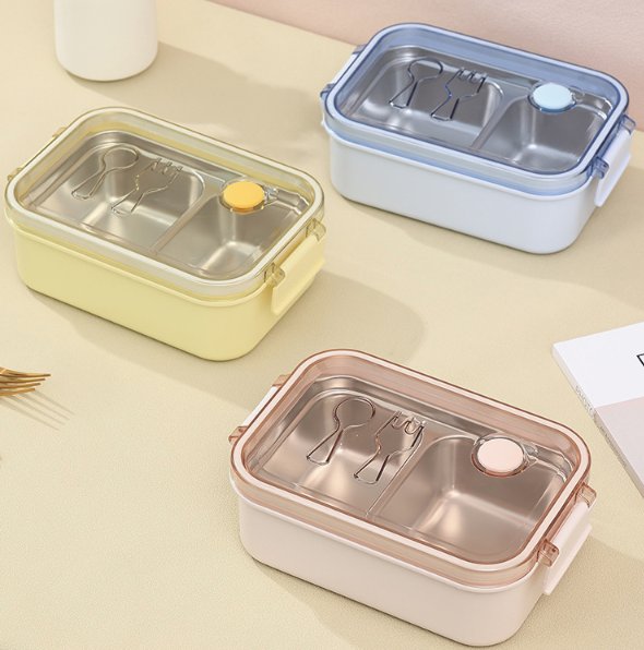 stainless steel lunch box with soup bowl