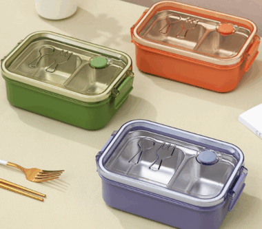 stainless steel lunch box with soup bowl