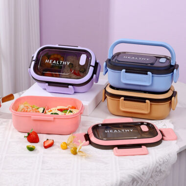 Kids’ 2-layer plastic bento lunch box
