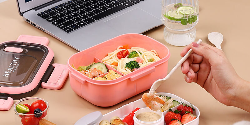 Kids’ 2-layer plastic bento lunch box