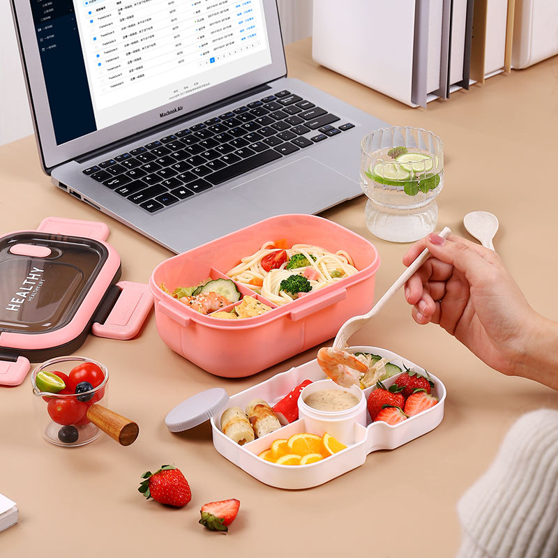 Kids’ 2-layer plastic bento lunch box