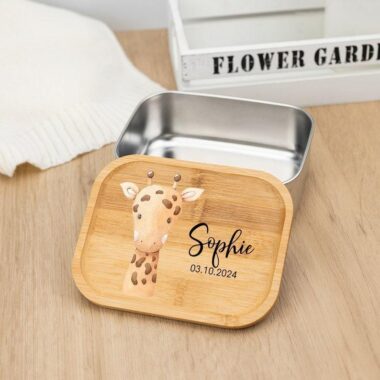 Custom bamboo wooden lid lunch box