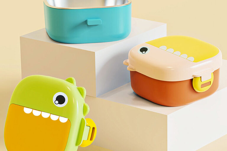 Customized BPA Free Plastic Bento Lunch Boxes with Baby Food Bowl and Spoon
