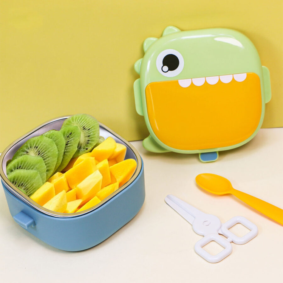 Customized BPA Free Plastic Bento Lunch Boxes with Baby Food Bowl and Spoon
