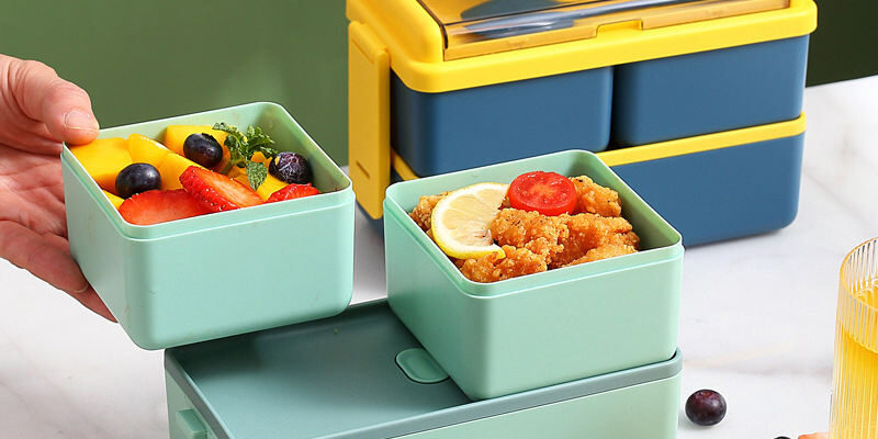 double-layer plastic lunch boxes