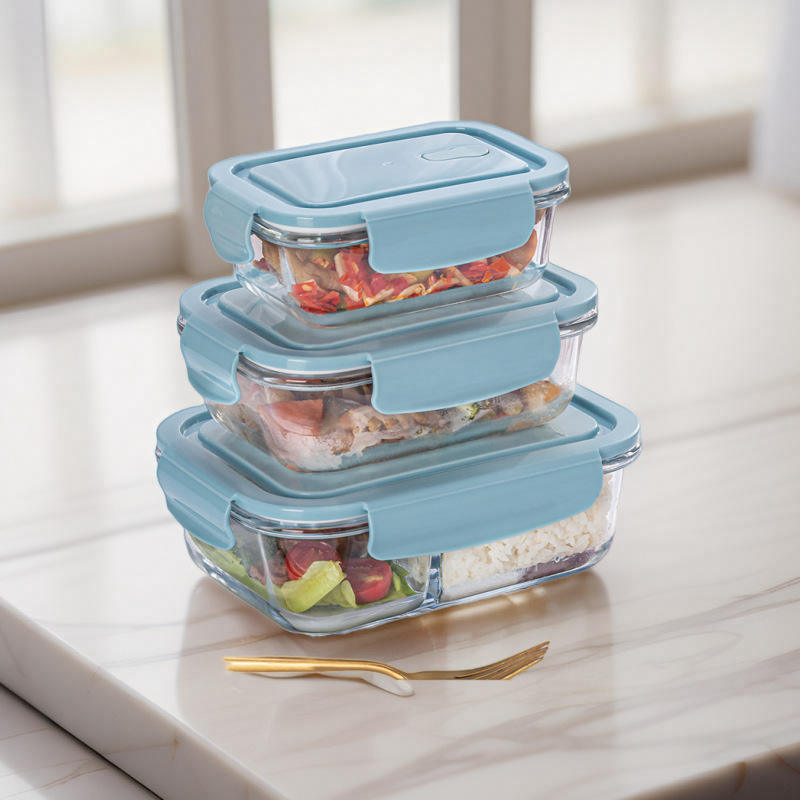 borosilicate glass lunch box with lid