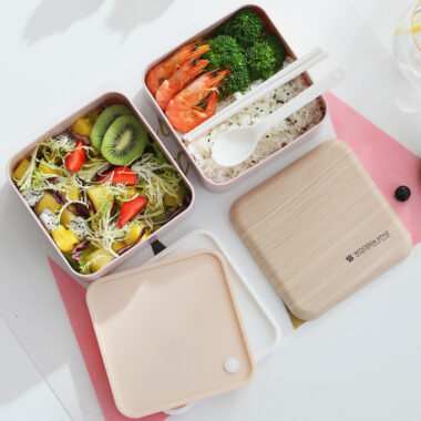 Wooden double layer lunch box