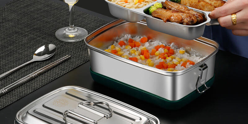 Double layer stainless steel lunch box