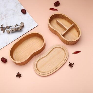 double layer wooden lunch box