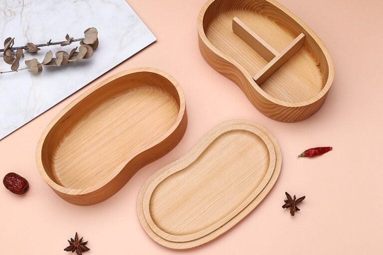 double layer wooden lunch box
