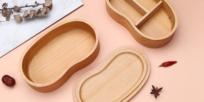 double layer wooden lunch box
