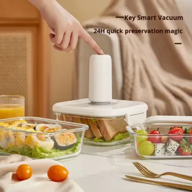 Air sealed vacuum glass lunch box