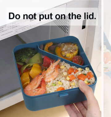 Plastic lunch box with crisper microwavable