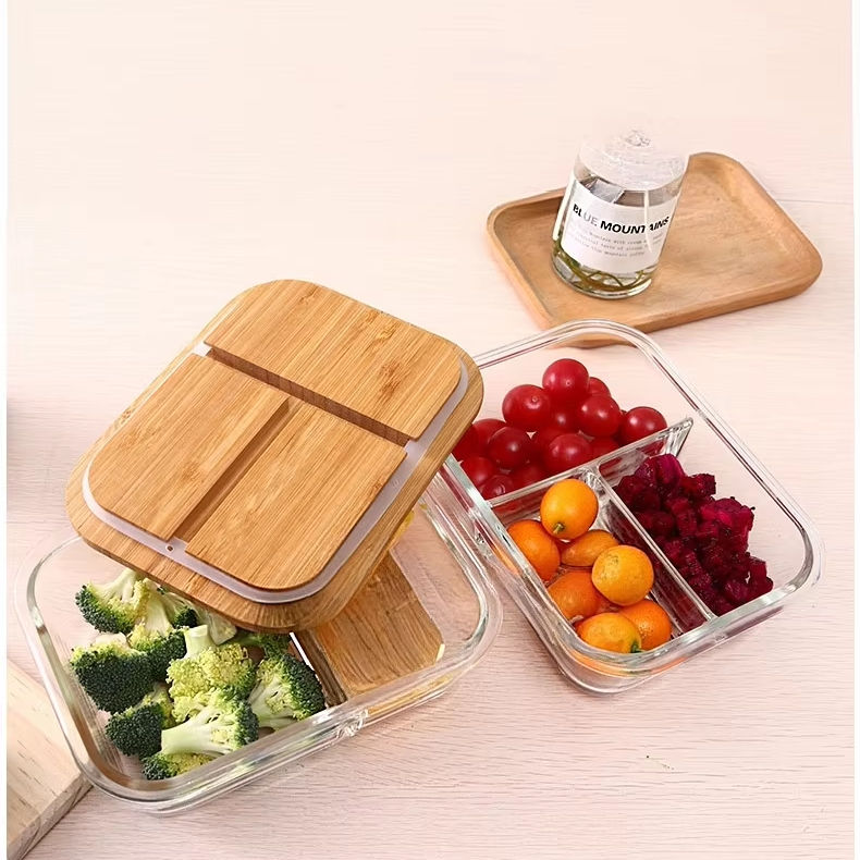Glass Lunch Box with Bamboo Lid