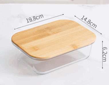 Glass Lunch Box with Bamboo Lid