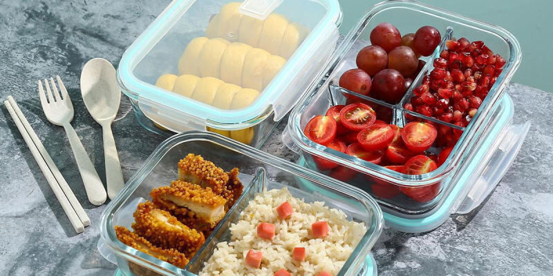 Reusable borosilicate glass food storage container