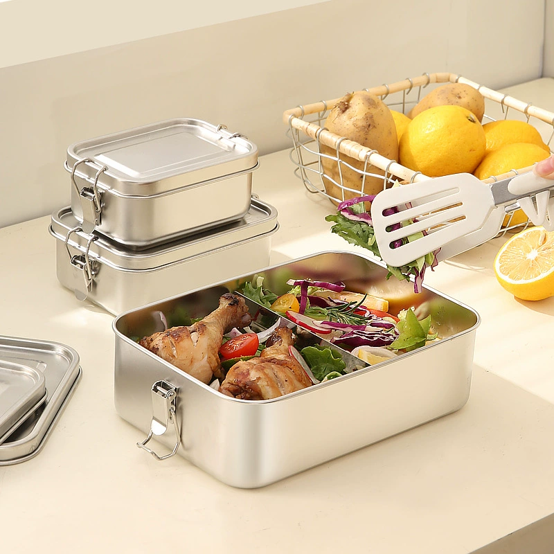 main front view 1 of 304 Stainless Steel Rectangular for B2B Lunch Box Orders
