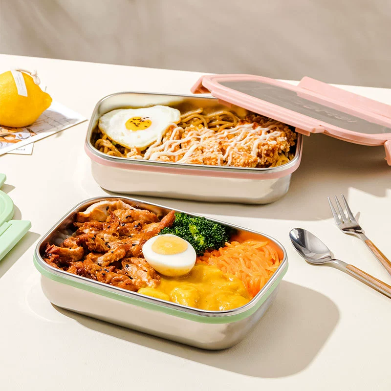 main front view 1 of Stainless Steel Rectangular for B2B Lunch Box Orders