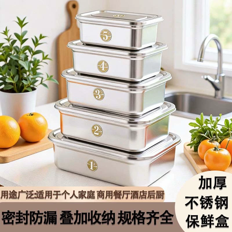 main front view 1 of Stainless Steel Rectangular for B2B Lunch Box Orders