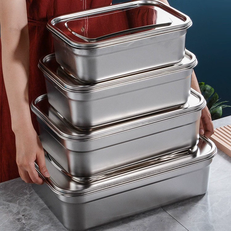 top view 3 of Stainless Steel Rectangular for B2B Lunch Box Orders