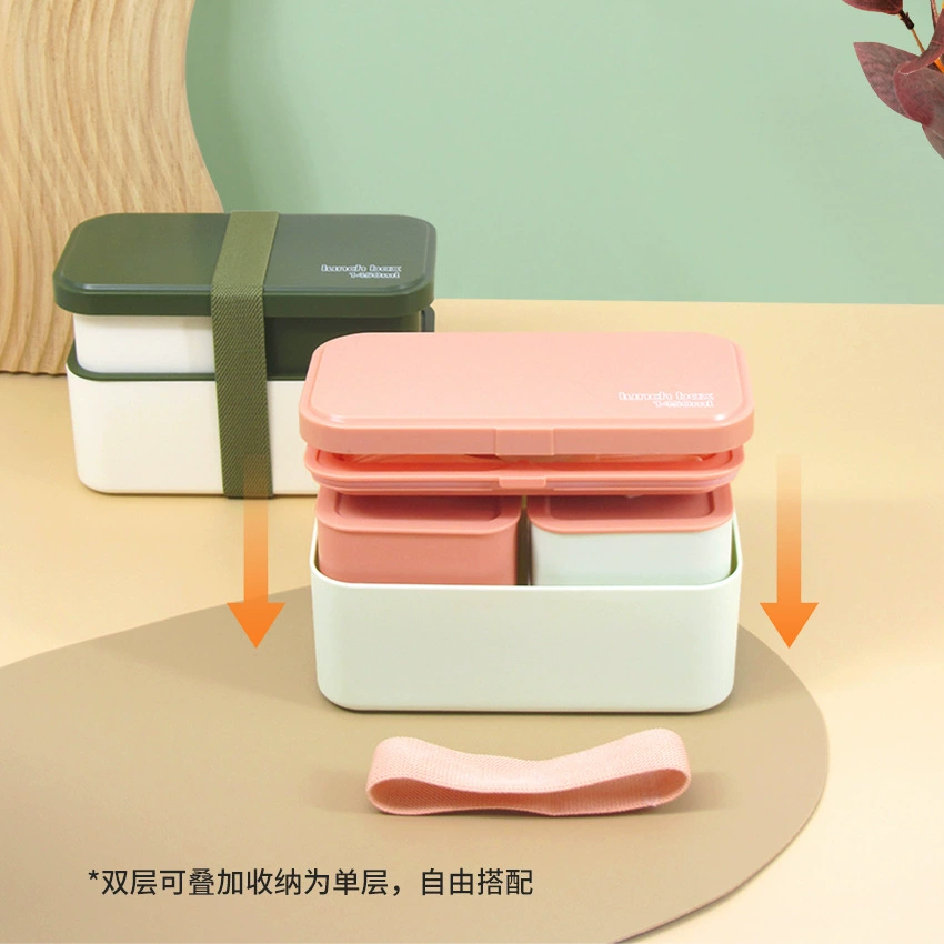 top view 3 of Stainless Steel Lunch Box Category Item Double Layer for B2B Lunch Box Orders