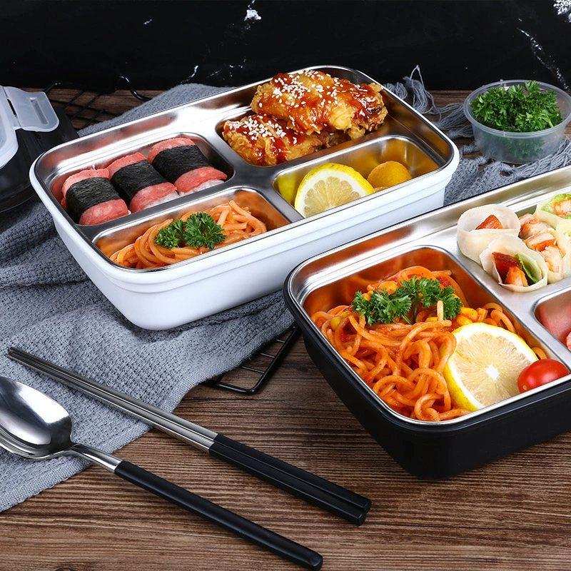 side view 2 of 304 Stainless Steel Four Compartment Rectangular for B2B Lunch Box Orders