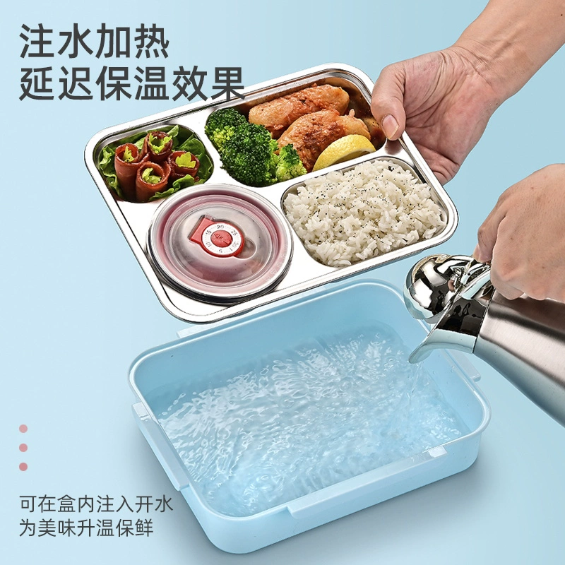 side view 2 of 304 Stainless Steel Four Compartment for B2B Lunch Box Orders