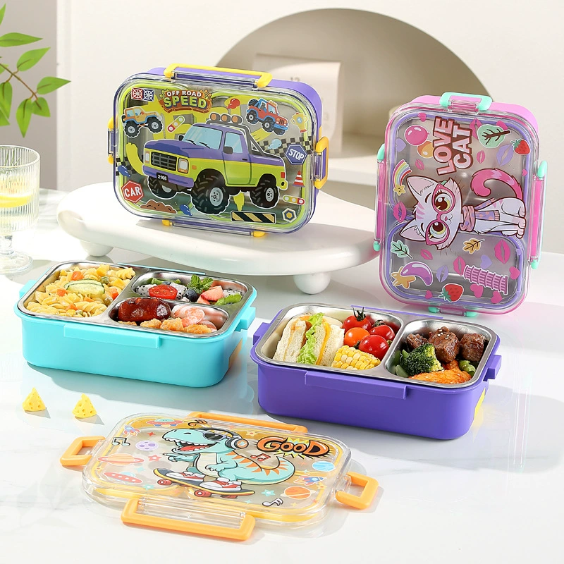 side view 2 of 304 Stainless Steel Three Compartment Rectangular for B2B Lunch Box Orders