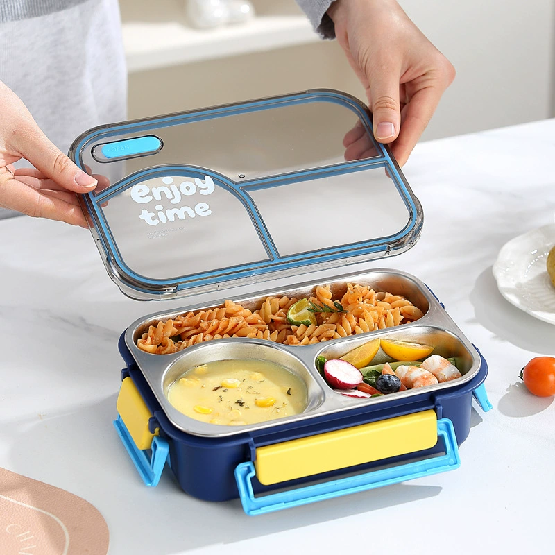 close-up detail 4 of 304 Stainless Steel Three Compartment for B2B Lunch Box Orders