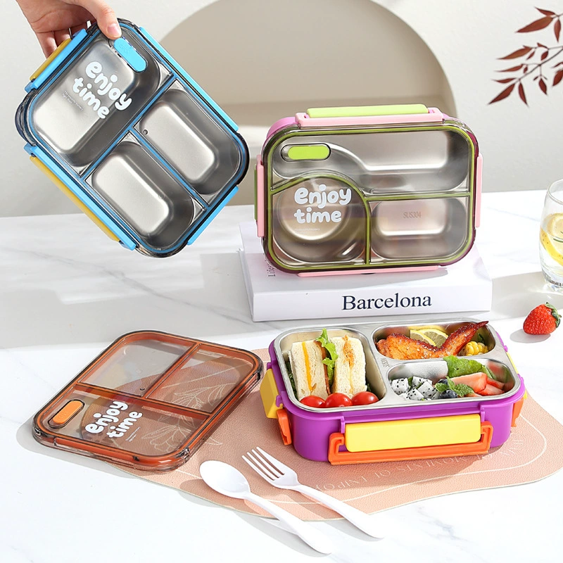 top view 3 of 304 Stainless Steel Three Compartment for B2B Lunch Box Orders