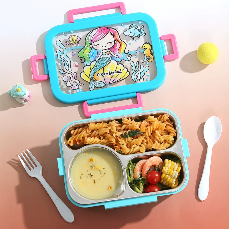 side view 2 of 304 Stainless Steel Three Compartment Rectangular for B2B Lunch Box Orders
