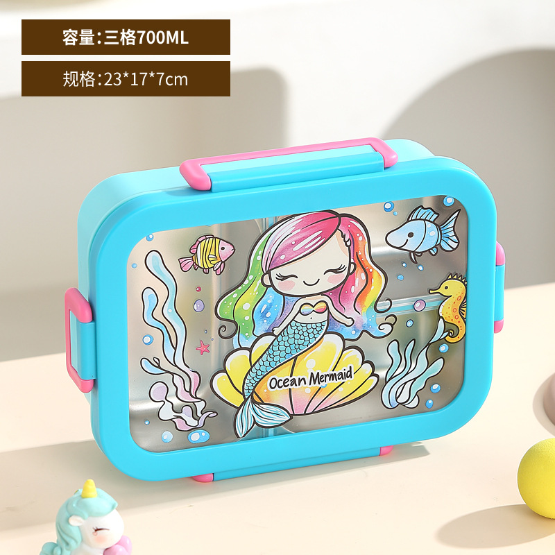 model option image 8 of 304 Stainless Steel Three Compartment Rectangular for B2B Lunch Box Orders