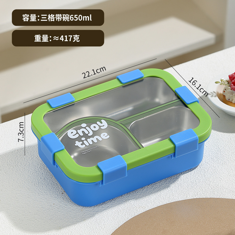 model option image 7 of 304 Stainless Steel Three Compartment Rectangular for B2B Lunch Box Orders