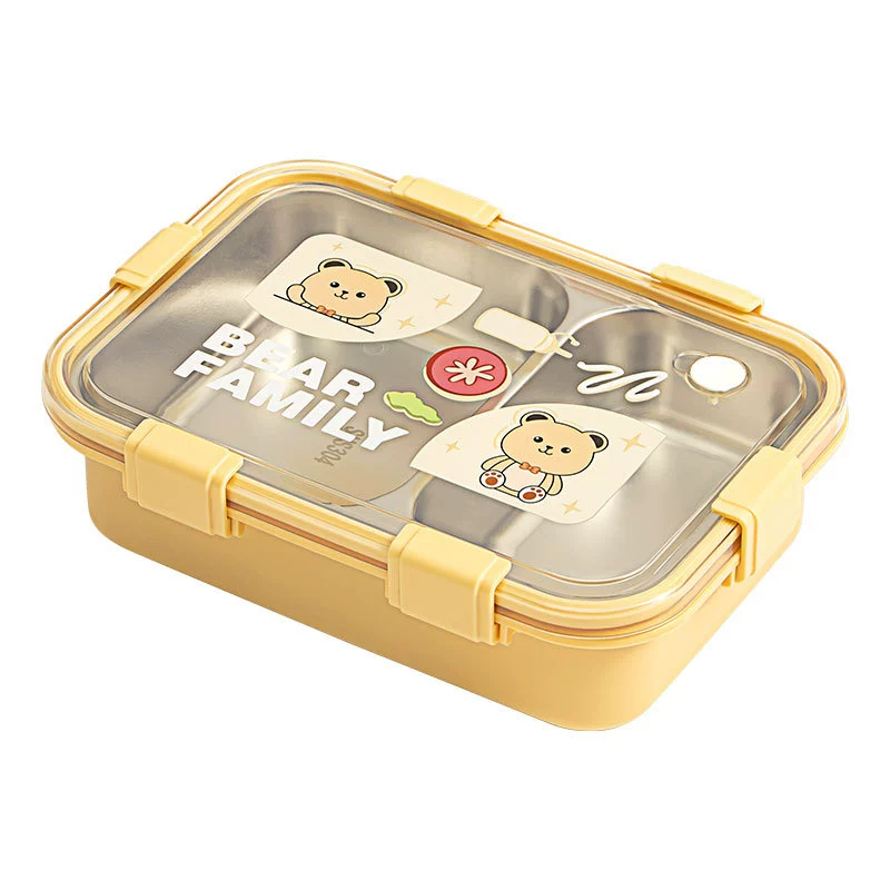 close-up detail 4 of 304 Stainless Steel Three Compartment Rectangular for B2B Lunch Box Orders
