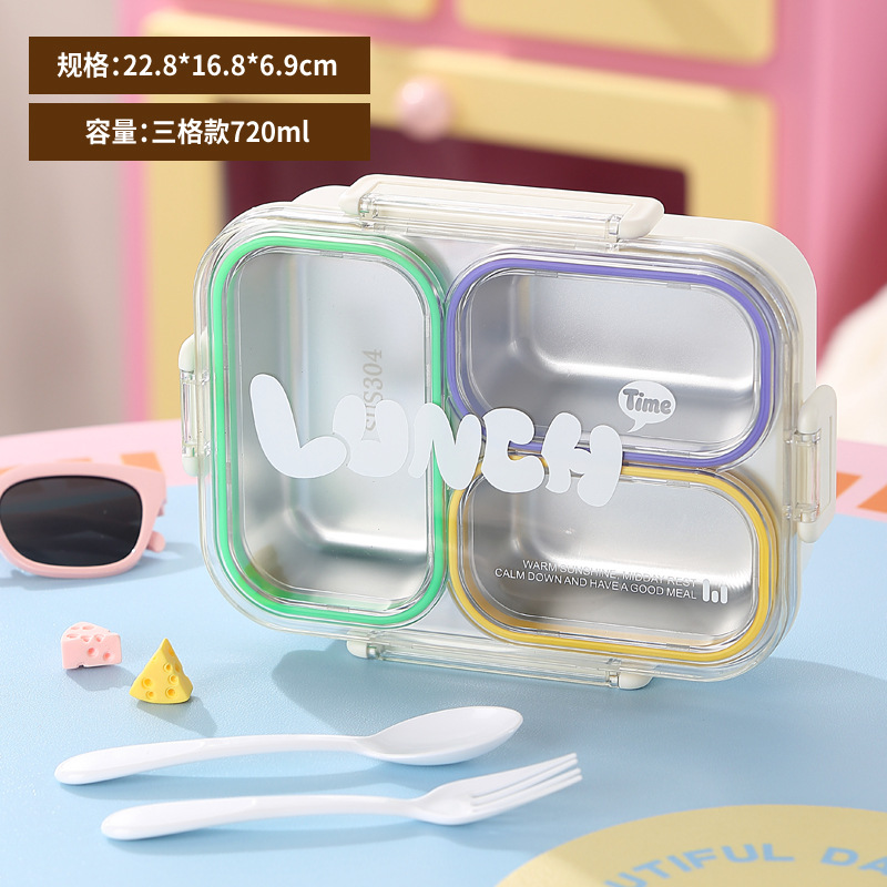 model option image 10 of 304 Stainless Steel Three Compartment Rectangular for B2B Lunch Box Orders
