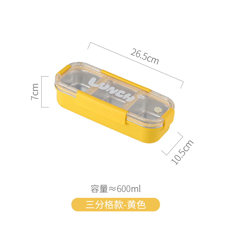 model option image 9 of 304 Stainless Steel Three Compartment Rectangular for B2B Lunch Box Orders