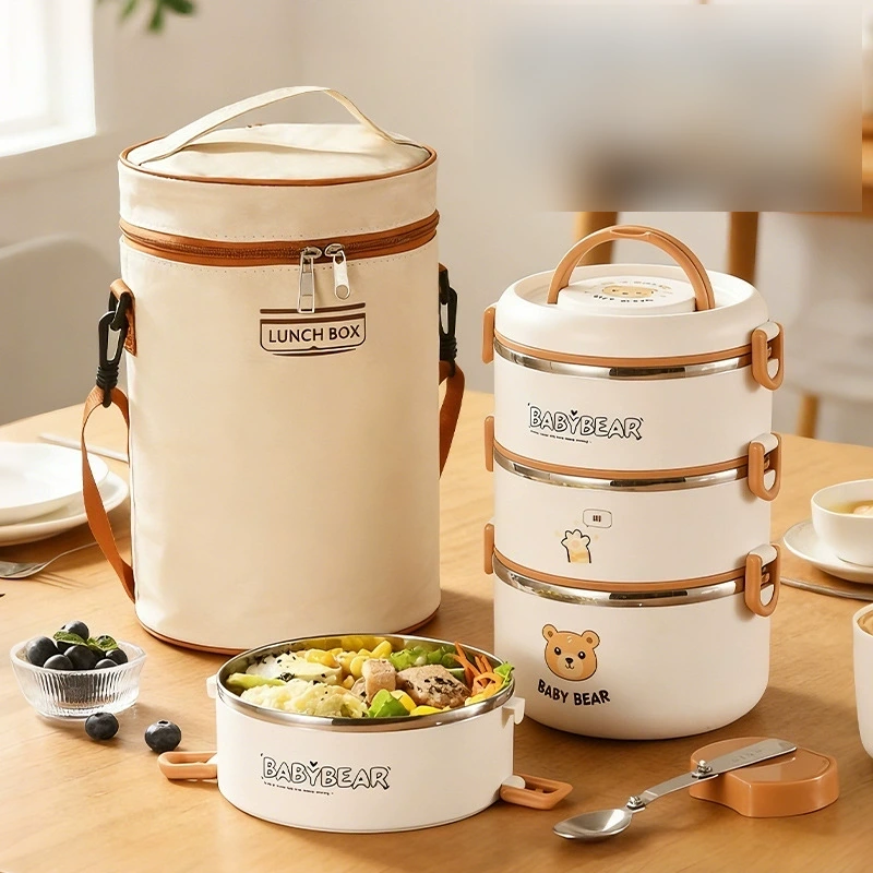 side view 2 of 304 Stainless Steel Four Layer Insulated Tiffin Box for Meal Carrying
