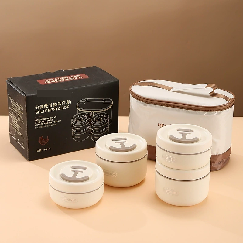 side view 2 of 304 Stainless Steel Four Layer Round Insulated Tiffin Box for Meal Carrying