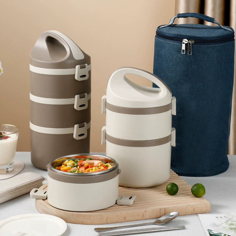 close-up detail 4 of 304 Stainless Steel Three Layer Insulated Tiffin Box for Meal Carrying