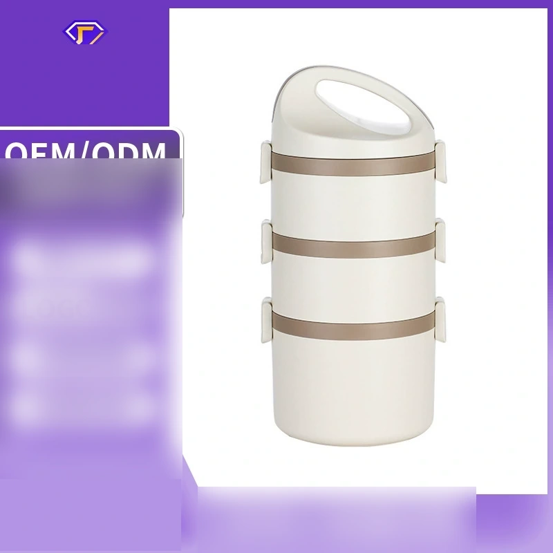 main front view 1 of 304 Stainless Steel Three Layer Insulated Tiffin Box for Meal Carrying