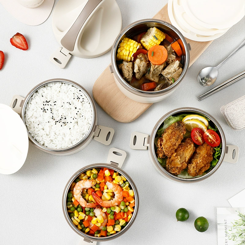 top view 3 of 304 Stainless Steel Three Layer Insulated Tiffin Box for Meal Carrying